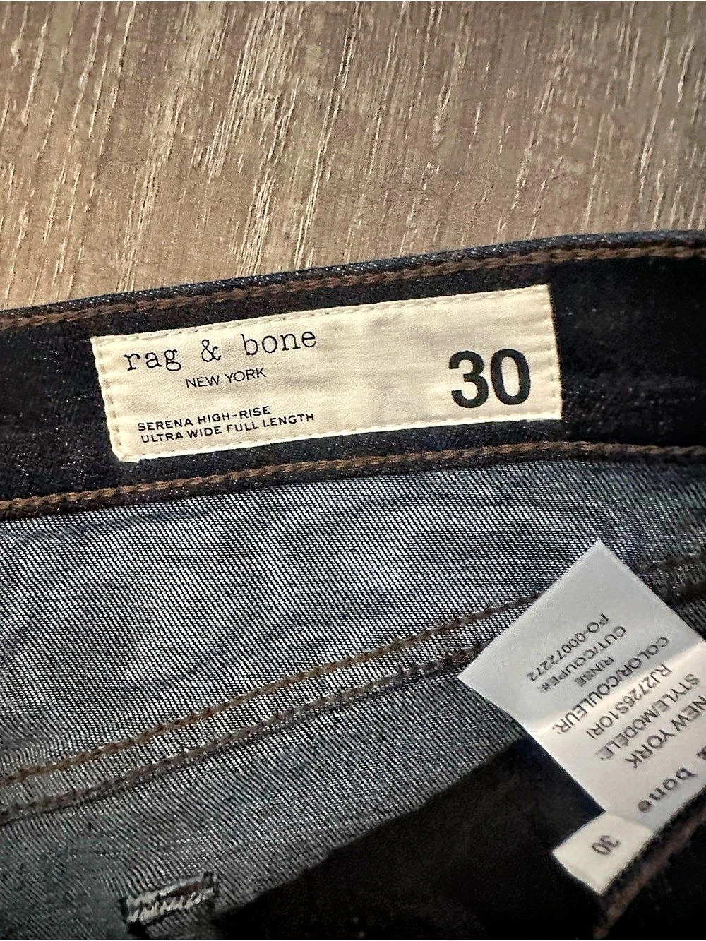 NWOT rag & bone Serena High-Rise Ultra Wide Full Length Jeans-30 - Picture 3 of 5